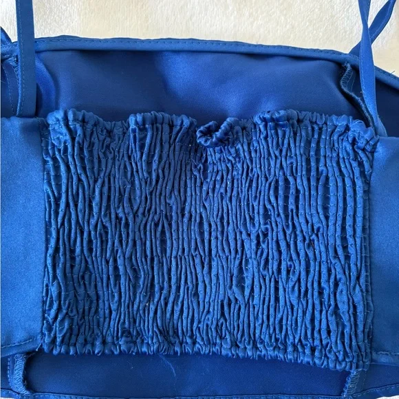 Zara Blue Satin Crop Top - Picture 5 of 7